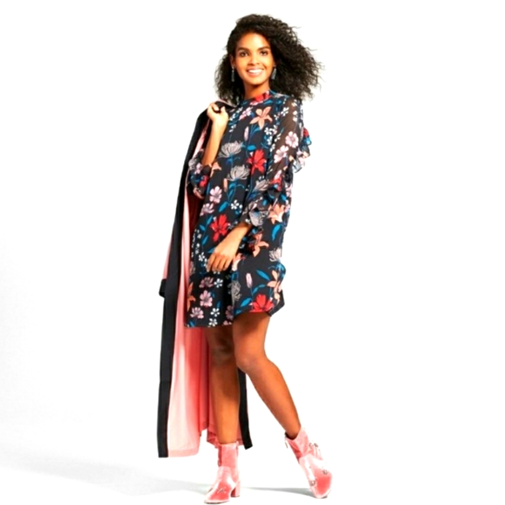 Who What Wear Ruffle Floral Dress